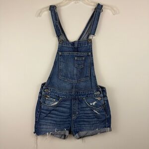 Hollister denim overall shorts